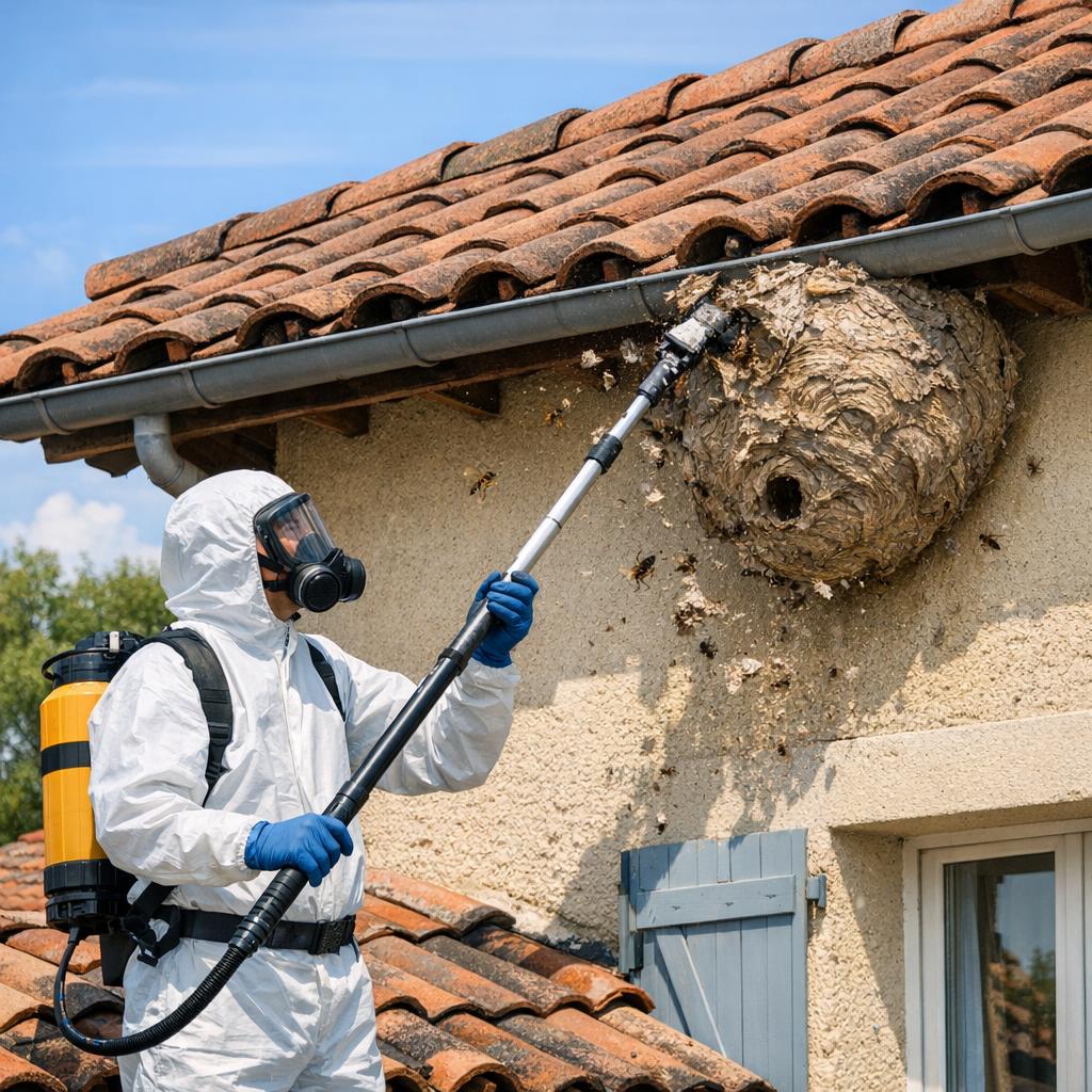 Nid de frelons et guêpes nécessitant une destruction professionnelle à Toulouse
