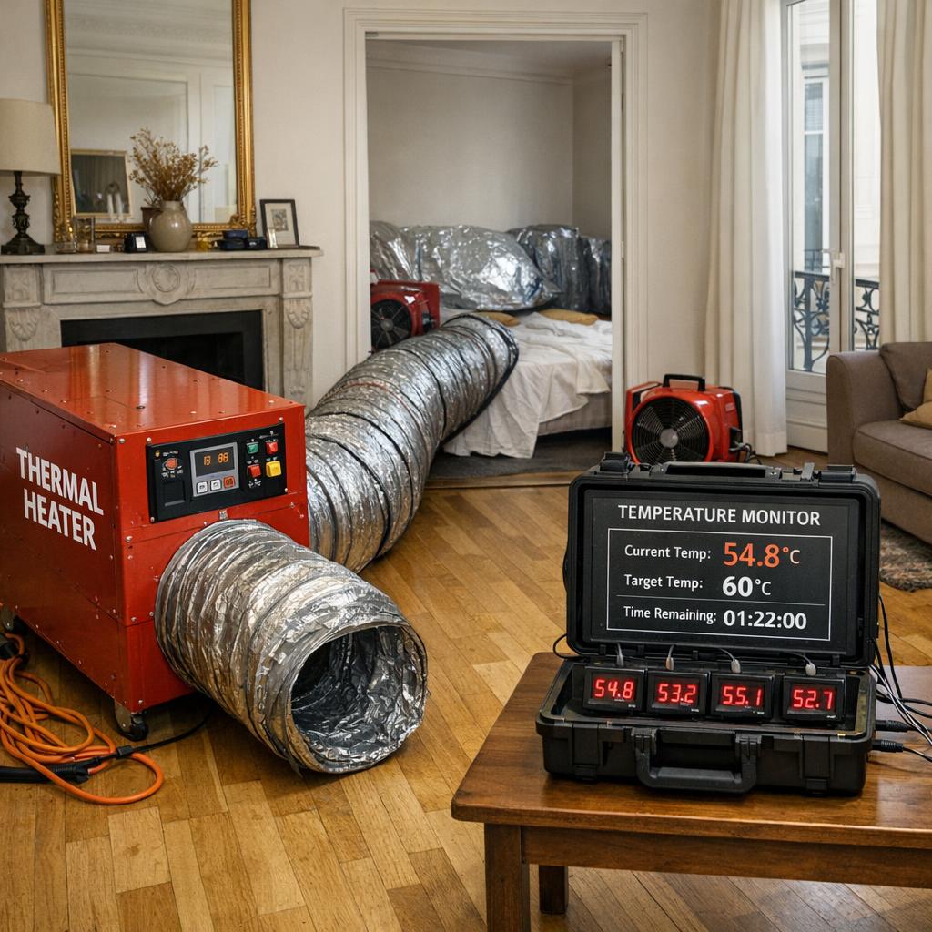 Traitement thermique professionnel contre les punaises de lit